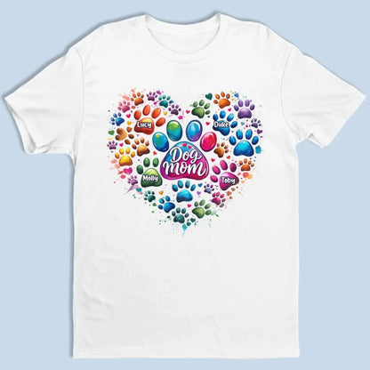 Pawfectly Colorful Heart -  Dog Personalized Custom Unisex T-shirt, Premium T-shirt, Hoodie - Mother's Day, Gift For Pet Owners, Pet Lovers